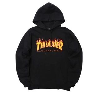 NEW Thrasher Flame Pullover Us Edition Unisex Black Hoodie